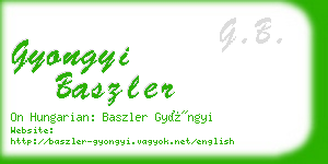 gyongyi baszler business card